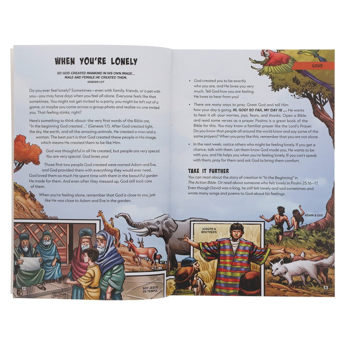 9780638002225_feature2 The Action Bible Anytime Devotions: 90 Ways to Help Kids Connect with God Anytime, Anywhere PB - Image 25