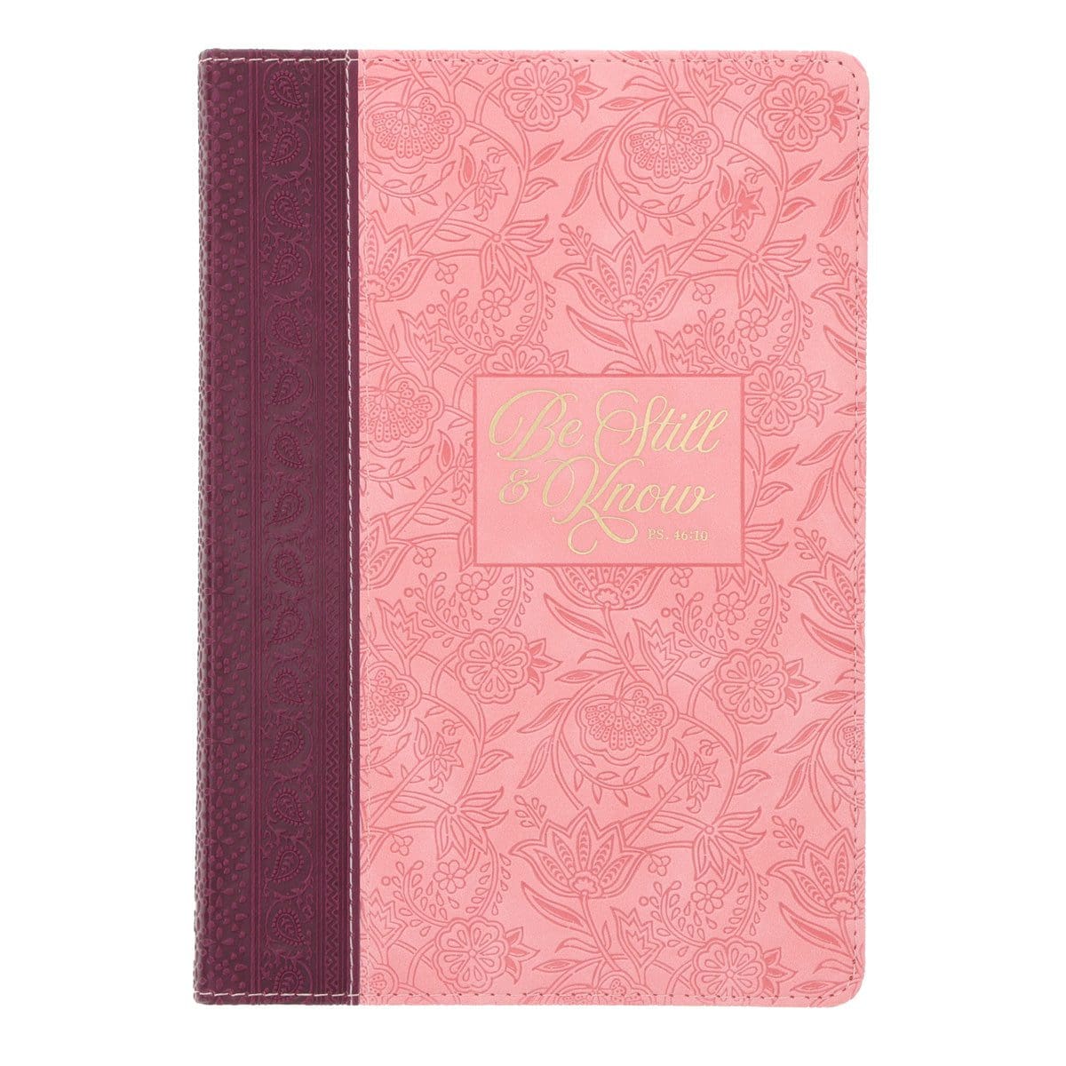 9780638002584_front Be Still and Know Pink and Burgundy Faux Leather Journal - Image 6