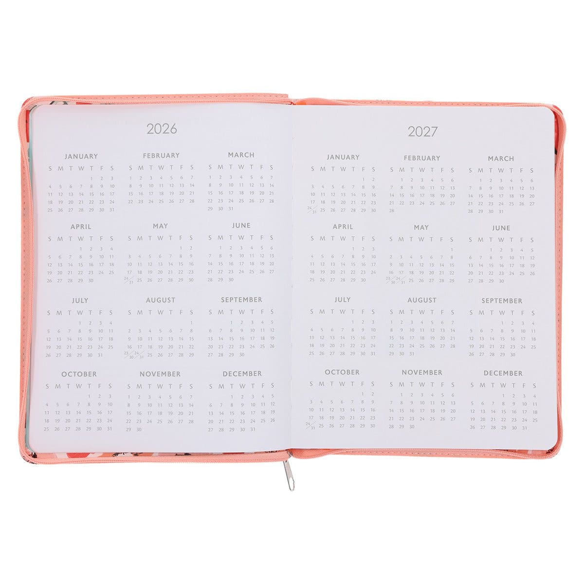 9780638003758_feature2 2026 Diary - 18-Month Planner for Women - Walk by Faith Not by Sight - Faux Leather with Zip - Image 3