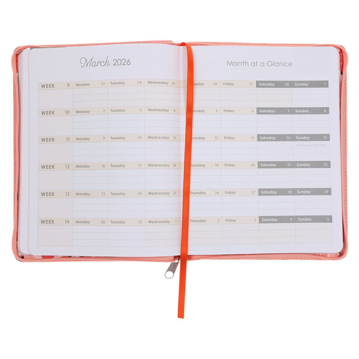 9780638003758_feature4 2026 Diary - 18-Month Planner for Women - Walk by Faith Not by Sight - Faux Leather with Zip - Image 5