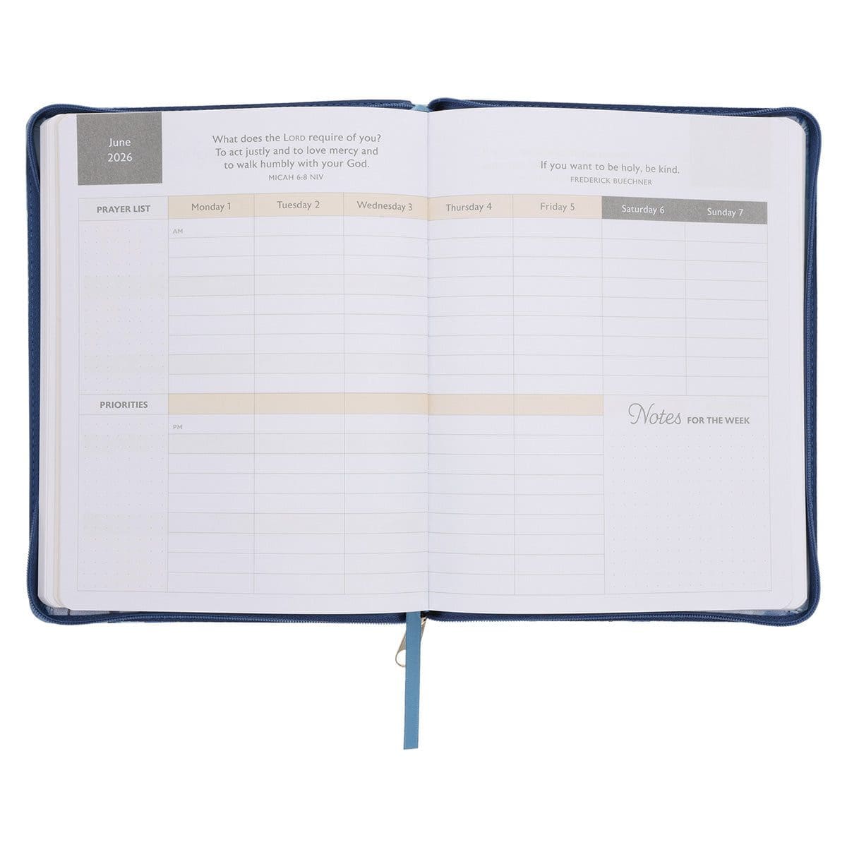 9780638003765_feature5 2026 Diary - 18-Month Planner for Women - I Know the Plans - Faux Leather with Zip - Image 7