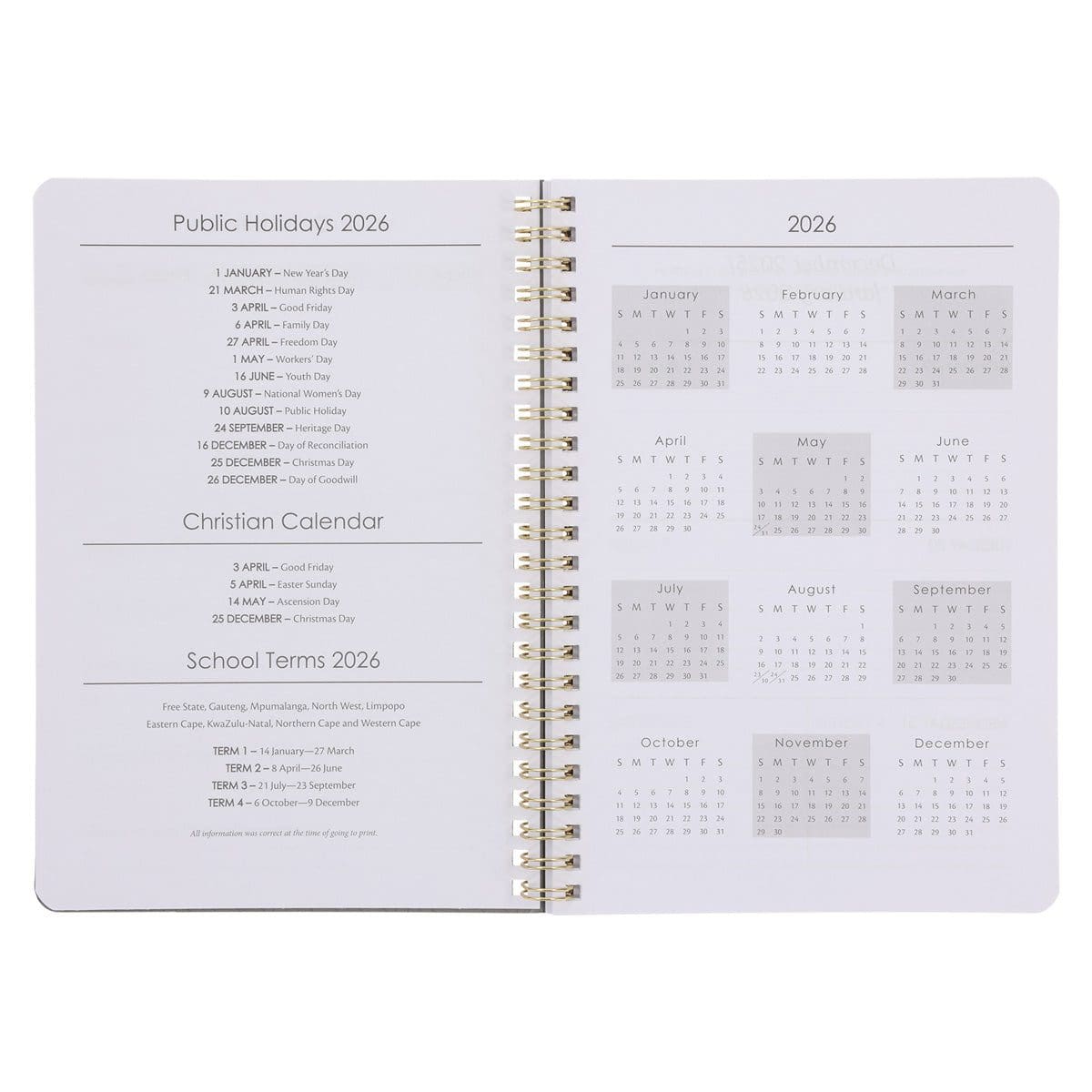 9780638003772_feature3 2026 Diary - Daily Planner - Strong and Courageous - Wirebound - Image 5