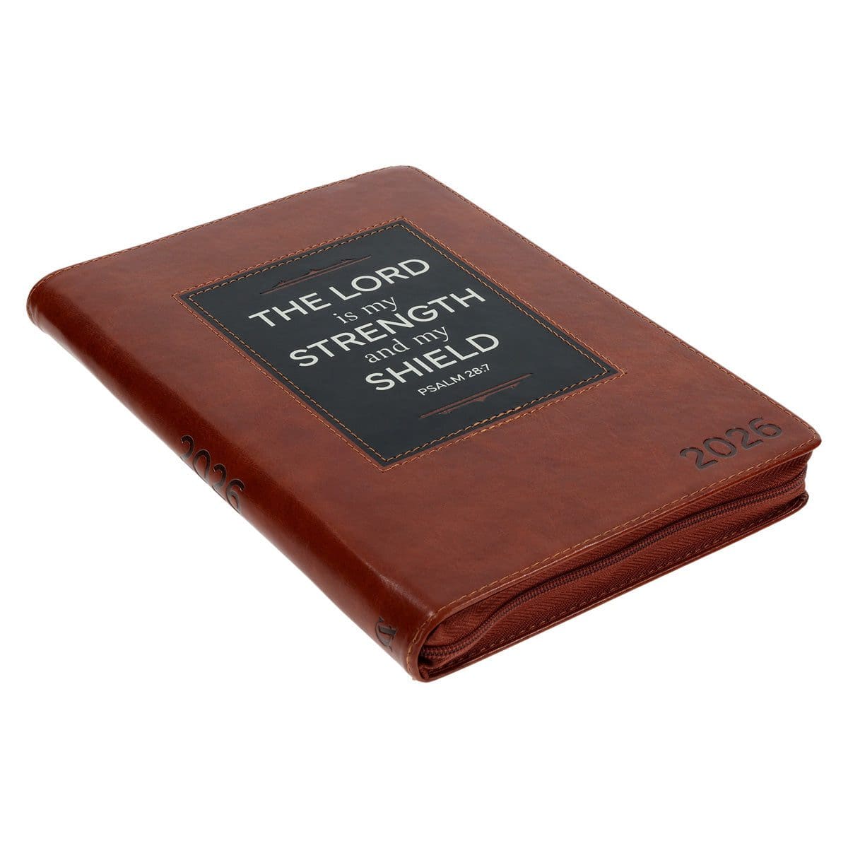 9780638003789_feature1 2026 Executive Diary - Daily Planner - The Lord is My Strength - Faux Leather with Zip - Image 2