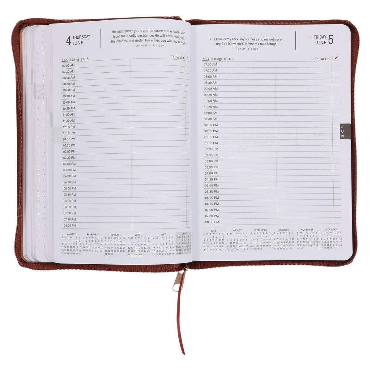 9780638003789_feature5 2026 Executive Diary - Daily Planner - The Lord is My Strength - Faux Leather with Zip - Image 5