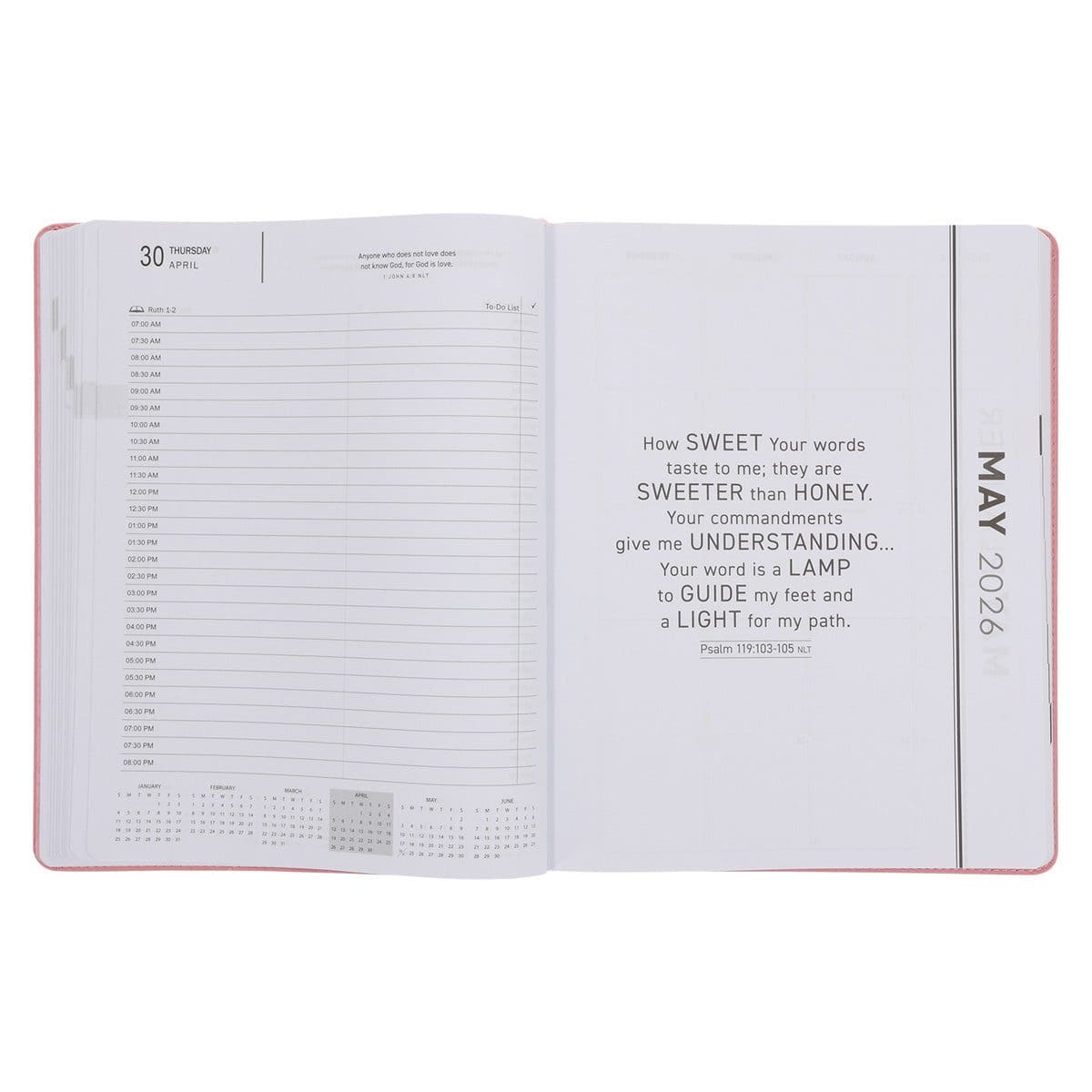 9780638003802_feature3 2026 A4 Executive Diary - Daily Planner - God Is Our Refuge and Strength - Faux Leather - Image 4