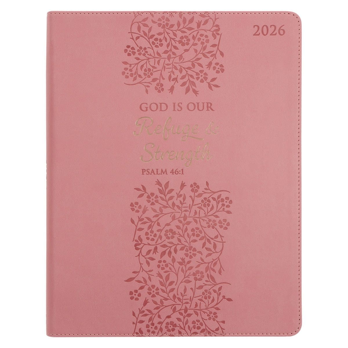 9780638003802_front 2026 A4 Executive Diary - Daily Planner - God Is Our Refuge and Strength - Faux Leather - Image 1