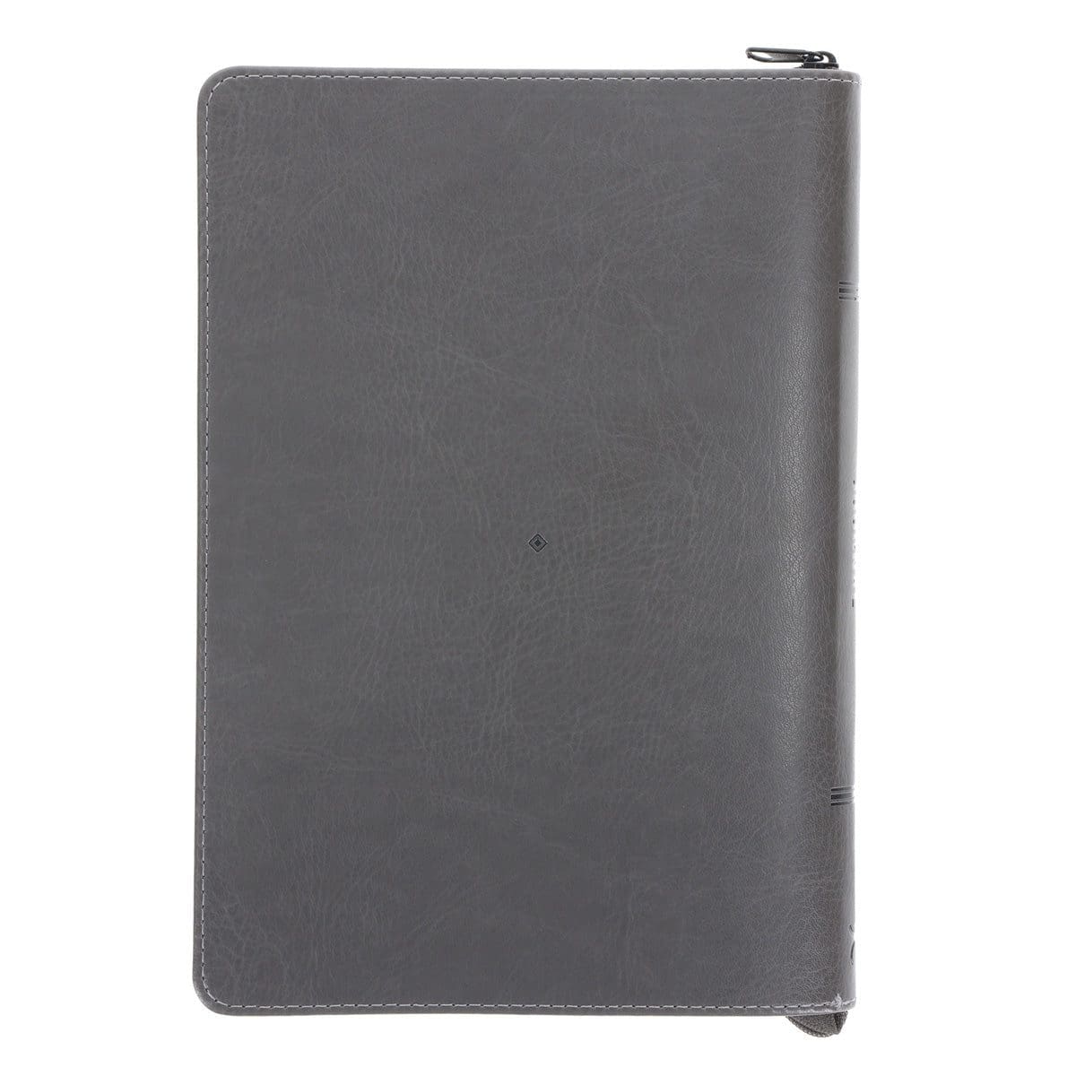 9780638004229_back Seek the Lord & His Strength, Seek His Face Grey Faux leather Journal with Zipped Closure - Image 2