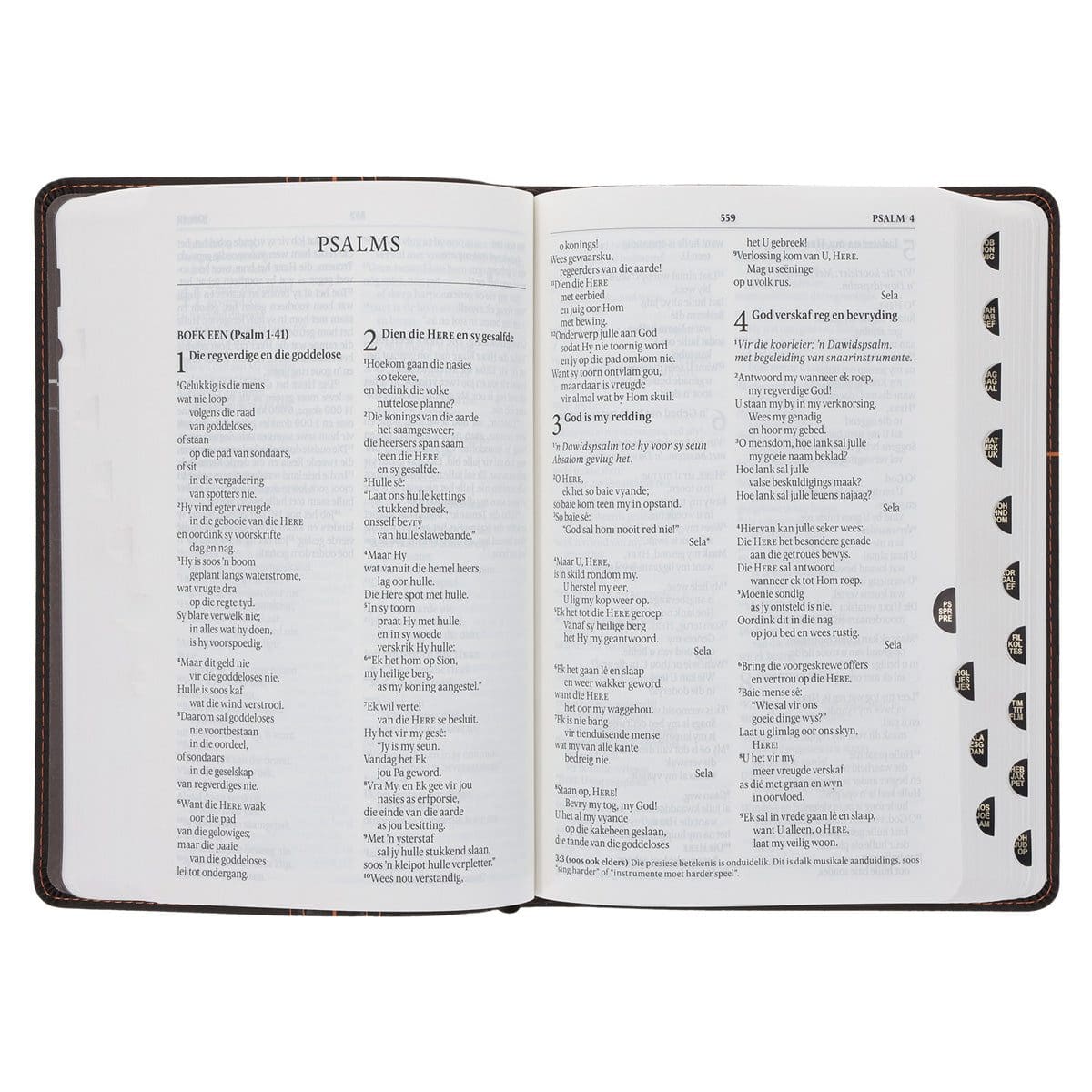 9780638009606_feature2 NLV Donkerbruin en Oranje Kunsleer Standaard Bybel Met Duimgrepe - Image 8