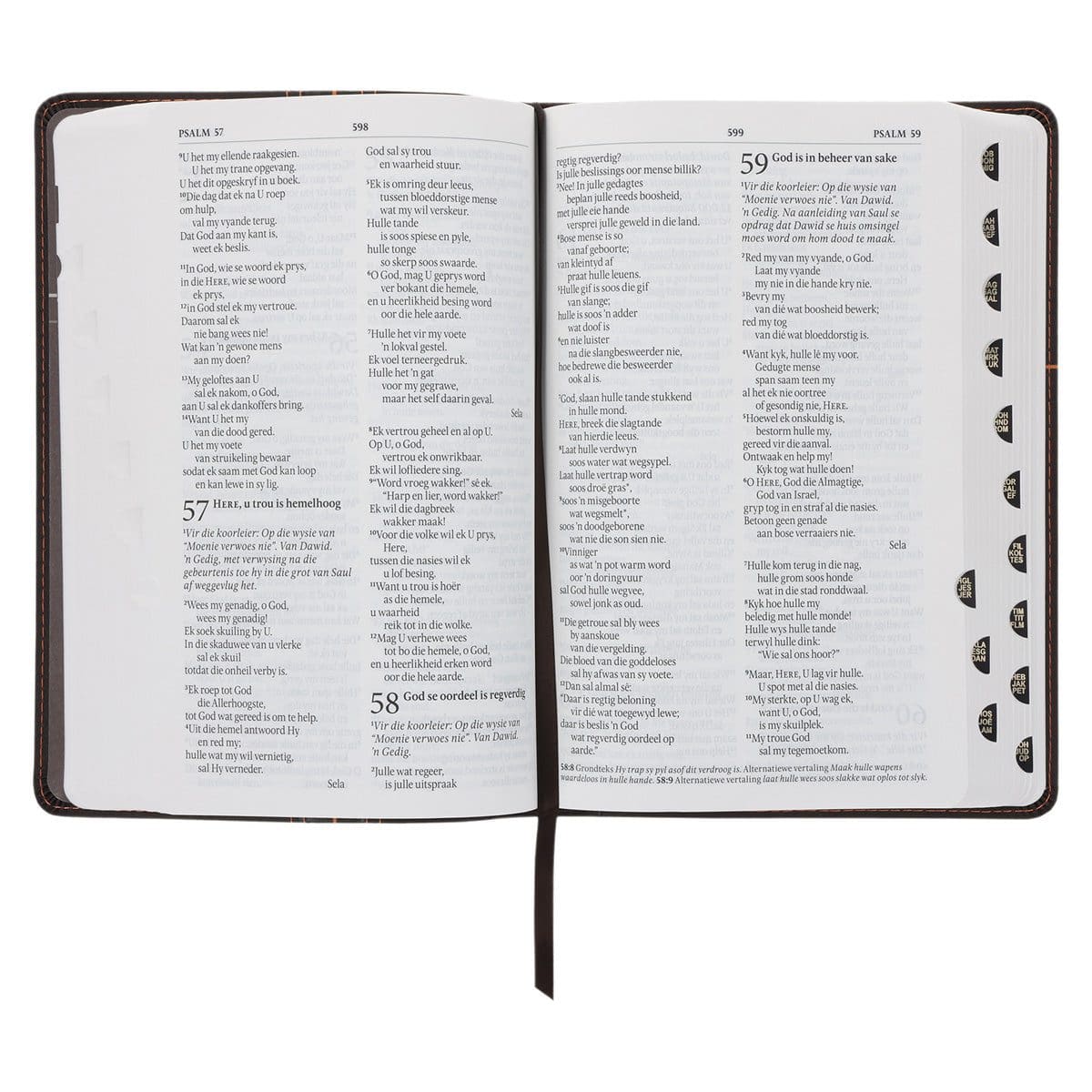 9780638009606_feature3 NLV Donkerbruin en Oranje Kunsleer Standaard Bybel Met Duimgrepe - Image 9