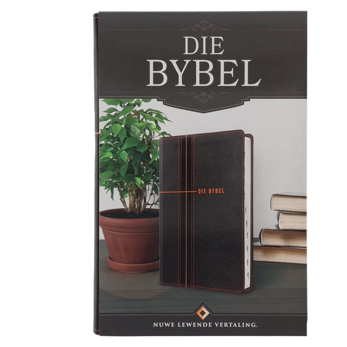 9780638009606_feature5 NLV Donkerbruin en Oranje Kunsleer Standaard Bybel Met Duimgrepe - Image 11