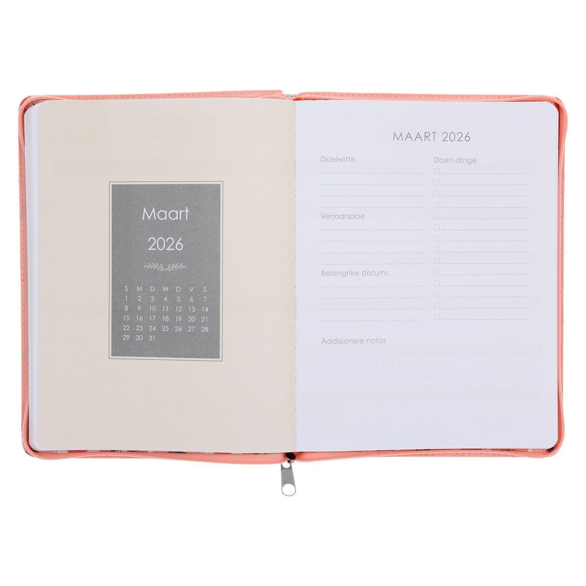 9780638010251_feature3 2026 18-Maande Dagbeplanner vir Vroue - Lewe Deur Geloof - Kunsleer met Rits - Image 5