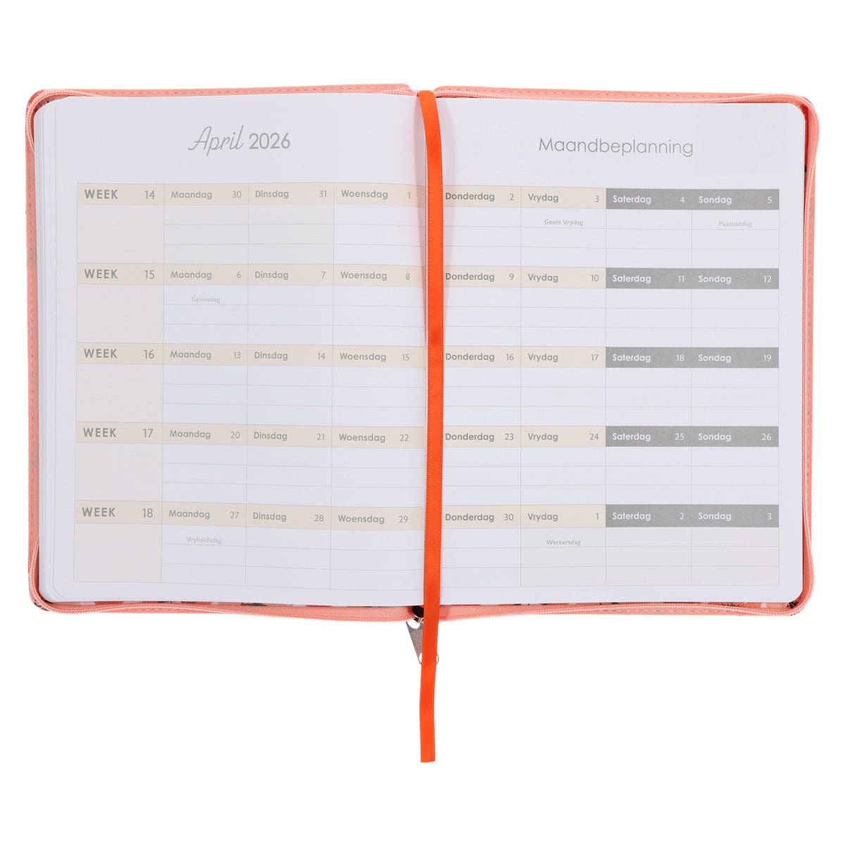 9780638010251_feature4 2026 18-Maande Dagbeplanner vir Vroue - Lewe Deur Geloof - Kunsleer met Rits - Image 6