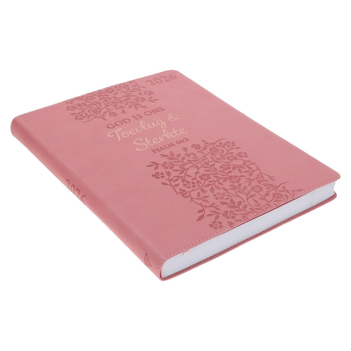 9780638010336_feature1 2026 A4 Dagboek - Professionele Jaarbeplanner - God Is Ons Toevlug en Ons Sterkte - Kunsleer - Image 3