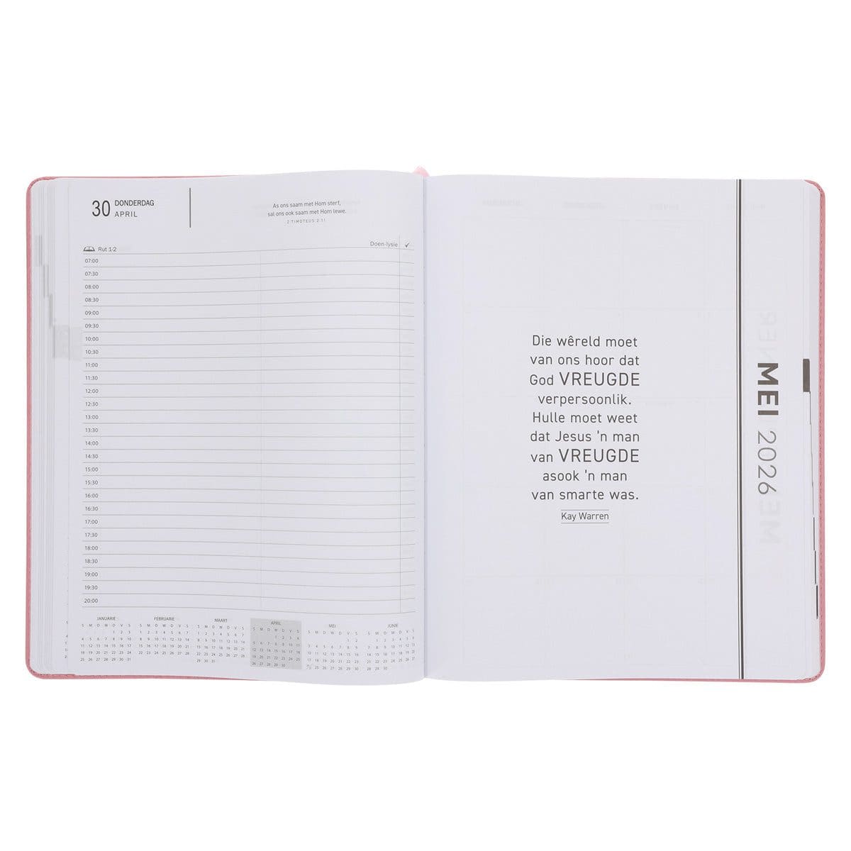 9780638010336_feature3 2026 A4 Dagboek - Professionele Jaarbeplanner - God Is Ons Toevlug en Ons Sterkte - Kunsleer - Image 5