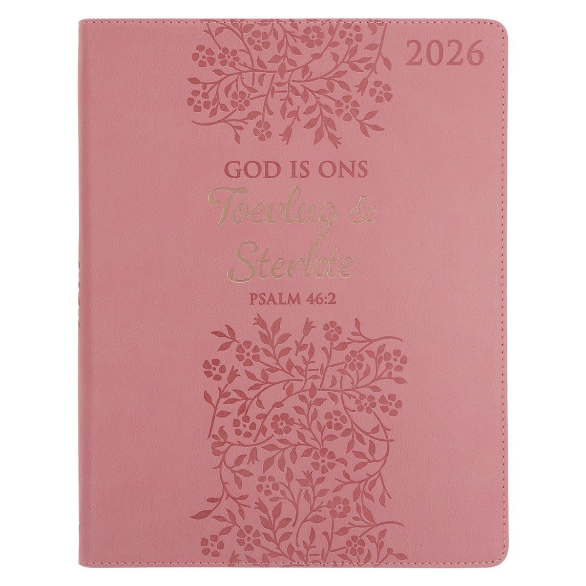 9780638010336_front_a4c31fd7-45f2-4cbe-b032-b8402c290314 2026 A4 Dagboek - Professionele Jaarbeplanner - God Is Ons Toevlug en Ons Sterkte - Kunsleer - Image 1