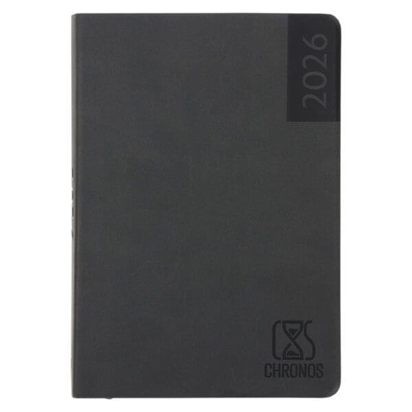 2026 Dagboek - Chronos Dagbeplanner - Grys Kunsleer - Image 1