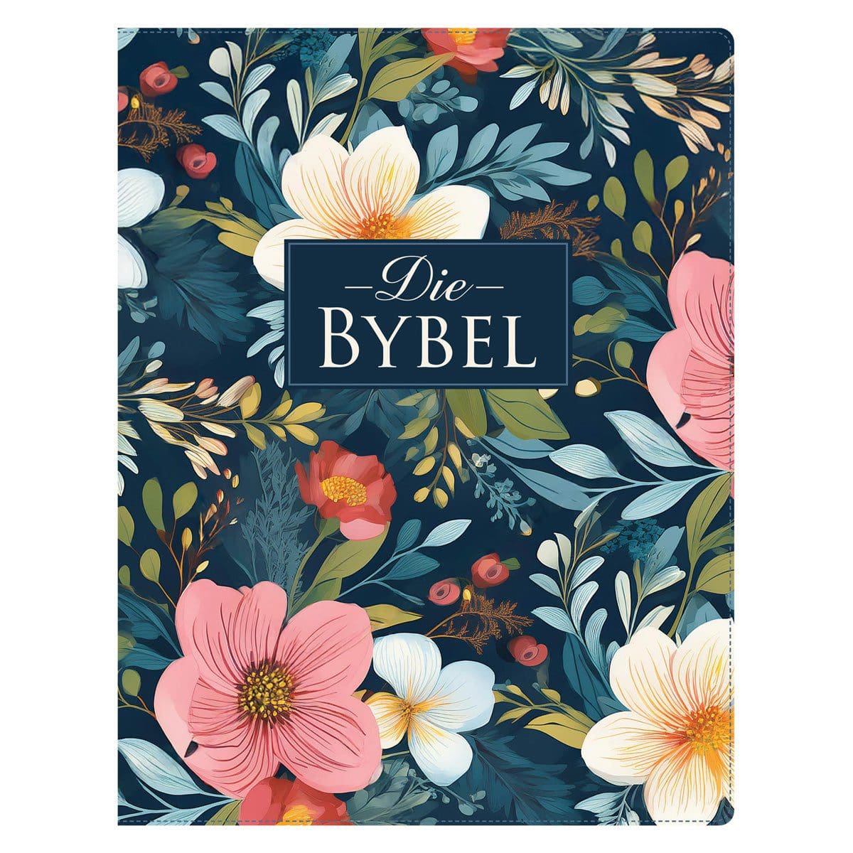 9780638010398_front NLV Donkerblou Blomme Kunsleer Joernaal-Bybel - Image 2