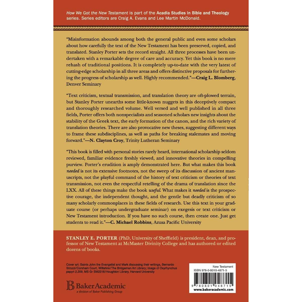 9780801048715_back How We Got The New Testament: Text, Transmission, Translation (Paperback) - Image 4