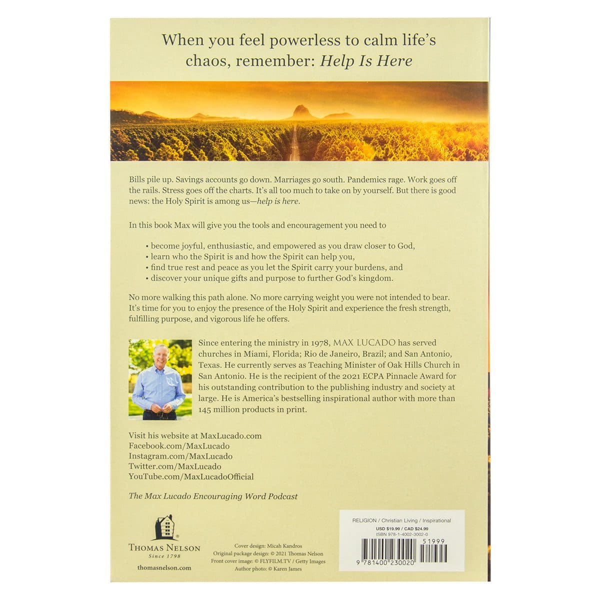 9781400230020_back Help Is Here: Finding Strength, Purpose, Power / Holy Spirit (Paperback) - Image 2