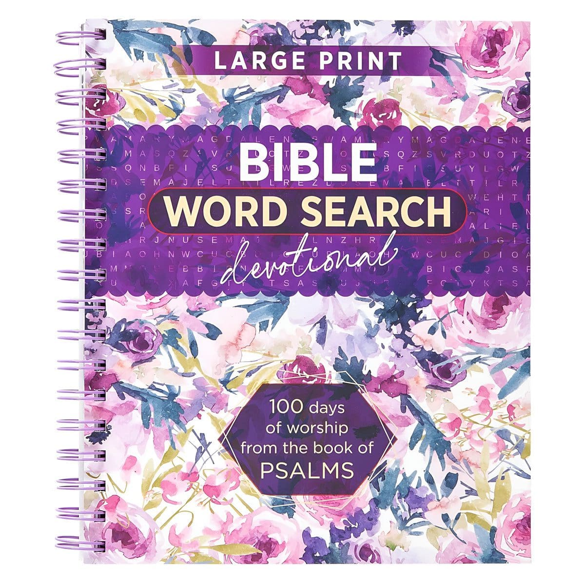 9781424568932_front Bible Word Search Devotional: 100 Days of Worship from the Book of Psalms Large Print SB - Image 1