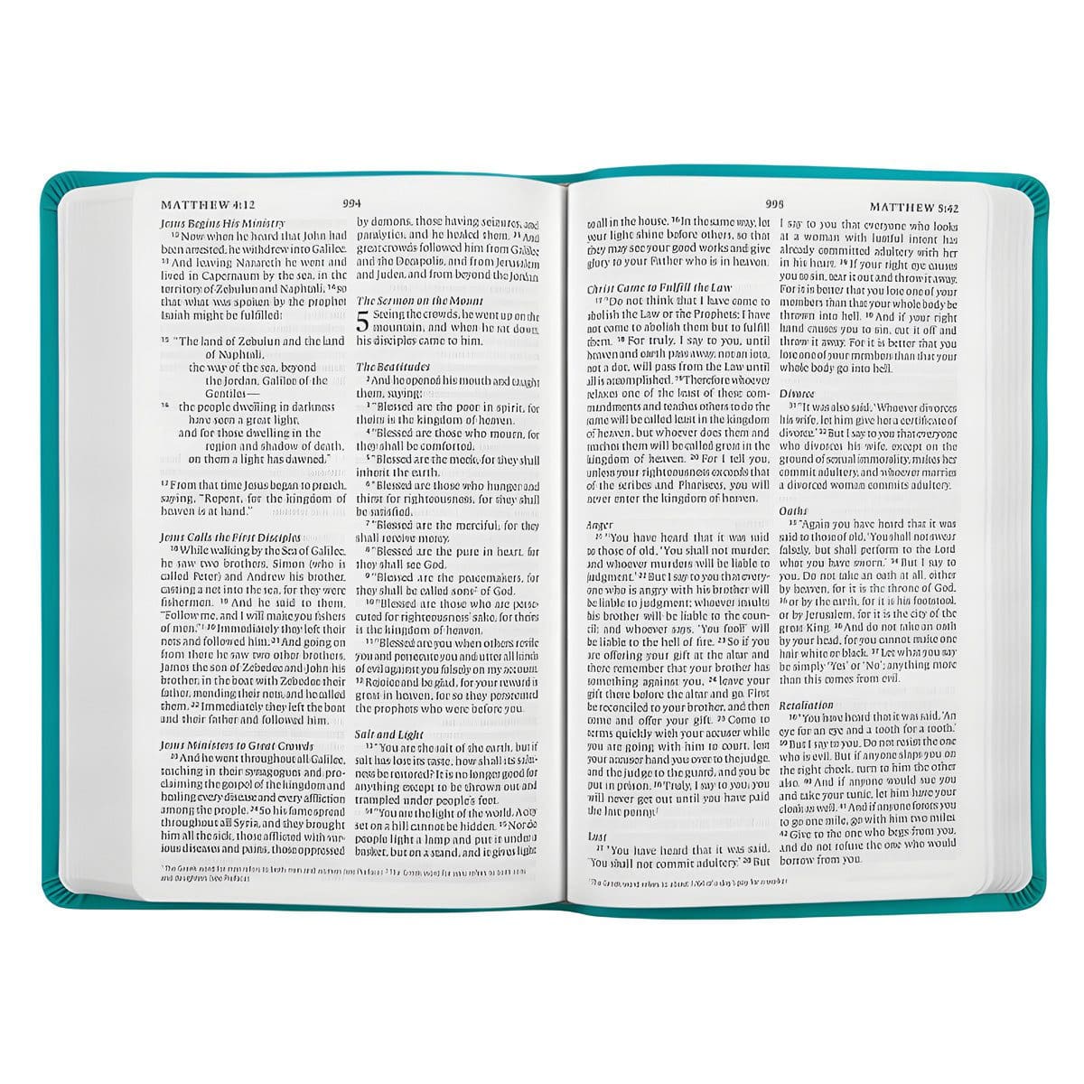 9781433562167_feature2 ESV Turquoise Emblem Design Imitation Leather Value Thinline Bible Large Print - Image 15