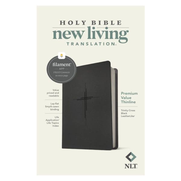 NLT Trinity Cross Black Imitation Leather Filament Premium Value Thinline Bible - Image 4