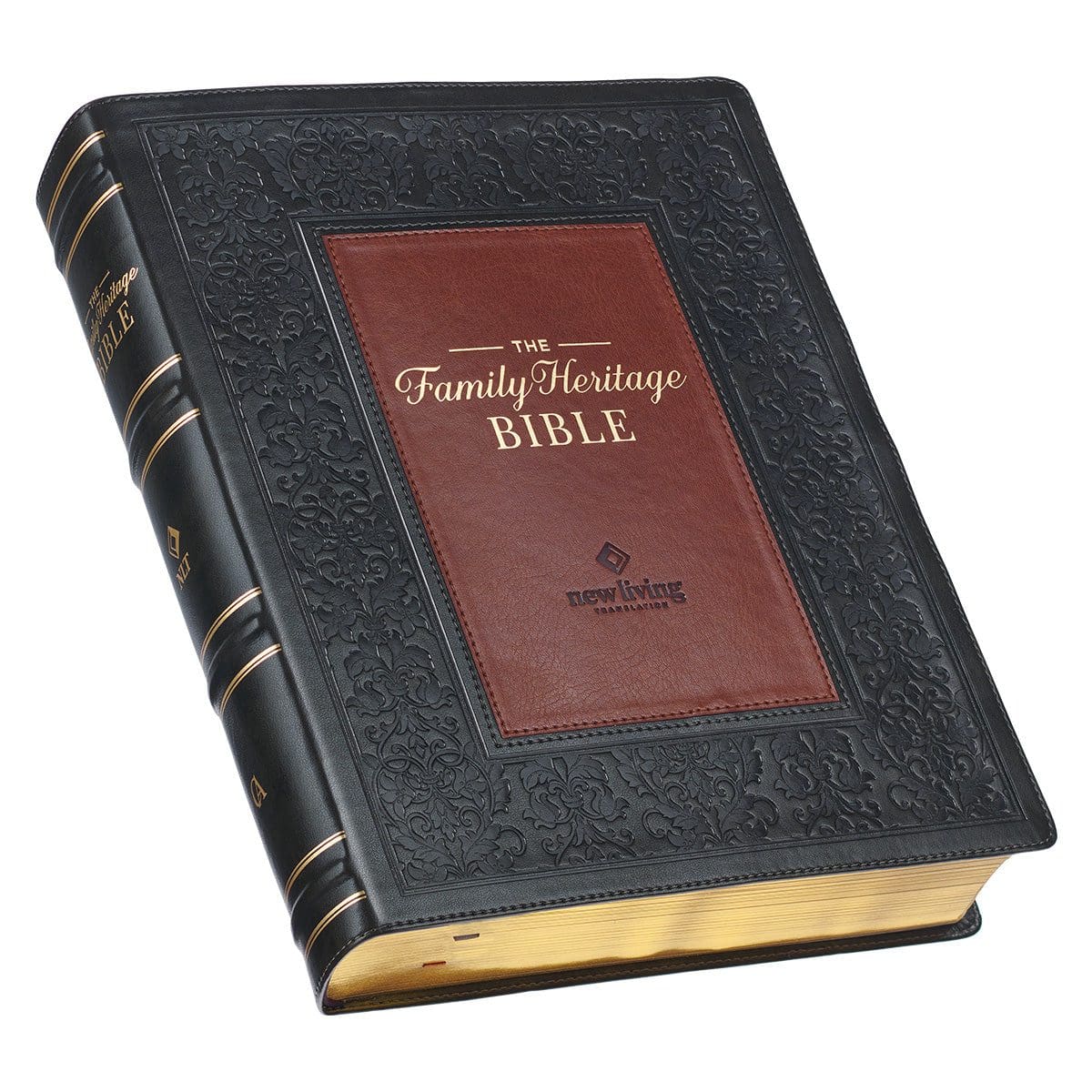 9781639522309_feature1 NLT Dark Olive And Brown Faux Leather Flexcover The Family Heritage Bible - Image 15