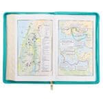 KJV Teal Floral Faux Leather Flexcover Deluxe Gift Bible With Zip - Image 31
