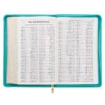 KJV Teal Floral Faux Leather Flexcover Deluxe Gift Bible With Zip - Image 33