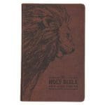 KJV Brown Lion Faux Leather Flexcover Deluxe Gift Bible With Zip - Image 4