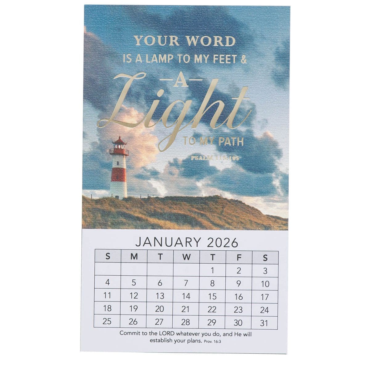 9781639528035_front 2026 Mini Magnetic Calendar - Your Word Is A Lamp to My Feet & A Light to My Path - Image 1