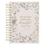 He Has Made Everything Beautiful in Its Time Ivory Floral Large Hardcover Wirebound Journal - Image 3