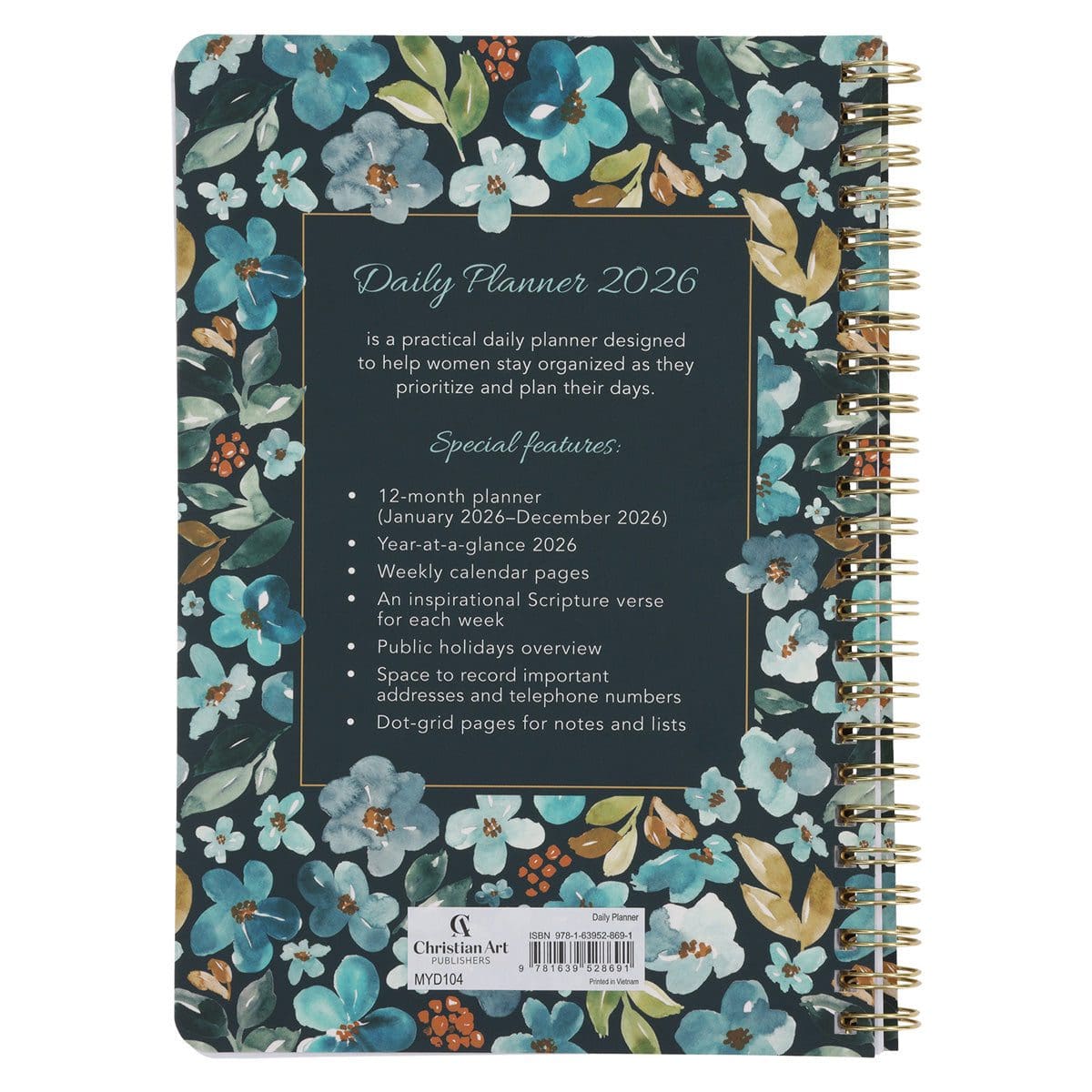 9781639528691_back 2026 Diary - Daily Planner - Be Still and Know - Wirebound - Image 2