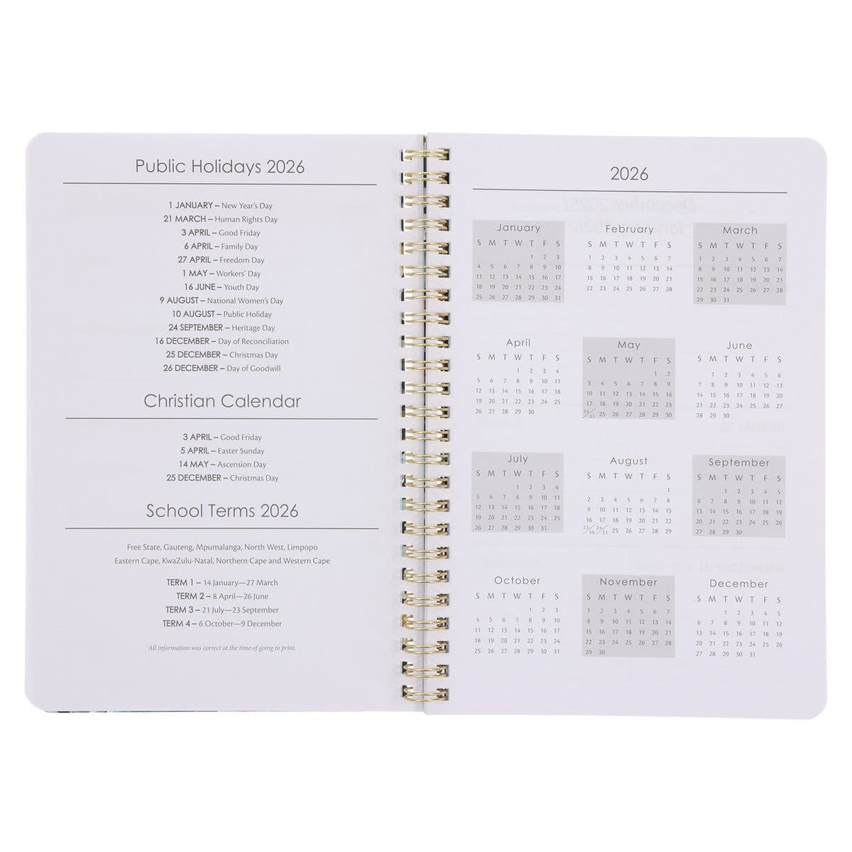9781639528691_feature3 2026 Diary - Daily Planner - Be Still and Know - Wirebound - Image 5