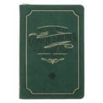 We Are More than Conquerors Through Him Who Loved Us Green Faux Leather Journal with Zipped Closure - Image 7