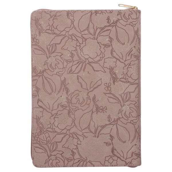 She Is Clothed with Strength and Dignity Beige Faux Leather Journal with Zipped Closure - Image 2