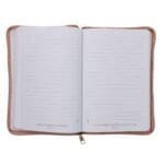 She Is Clothed with Strength and Dignity Beige Faux Leather Journal with Zipped Closure - Image 3