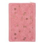 She Is Clothed with Strength and Dignity Coral Faux Leather Journal with Zipped Closure - Image 2