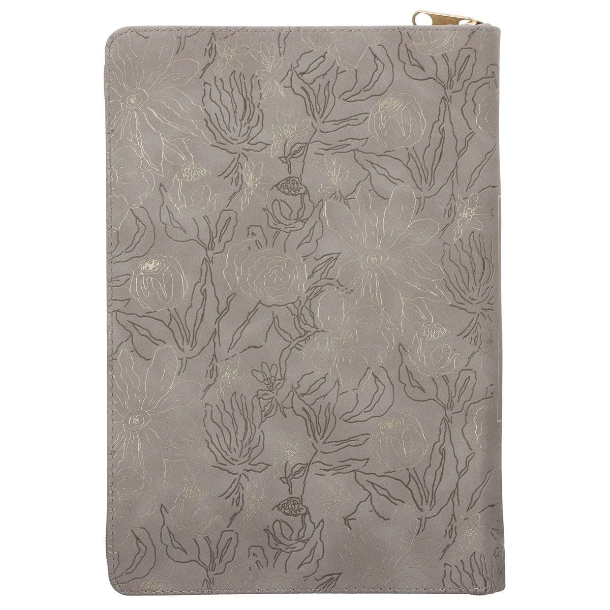 9781639529179_back Be Still and Know Floral Beige Faux Leather Journal with Zipped Closure - Image 2