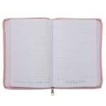 Be Still and Know Floral Pink Faux Leather Journal with Zipped Closure - Image 3