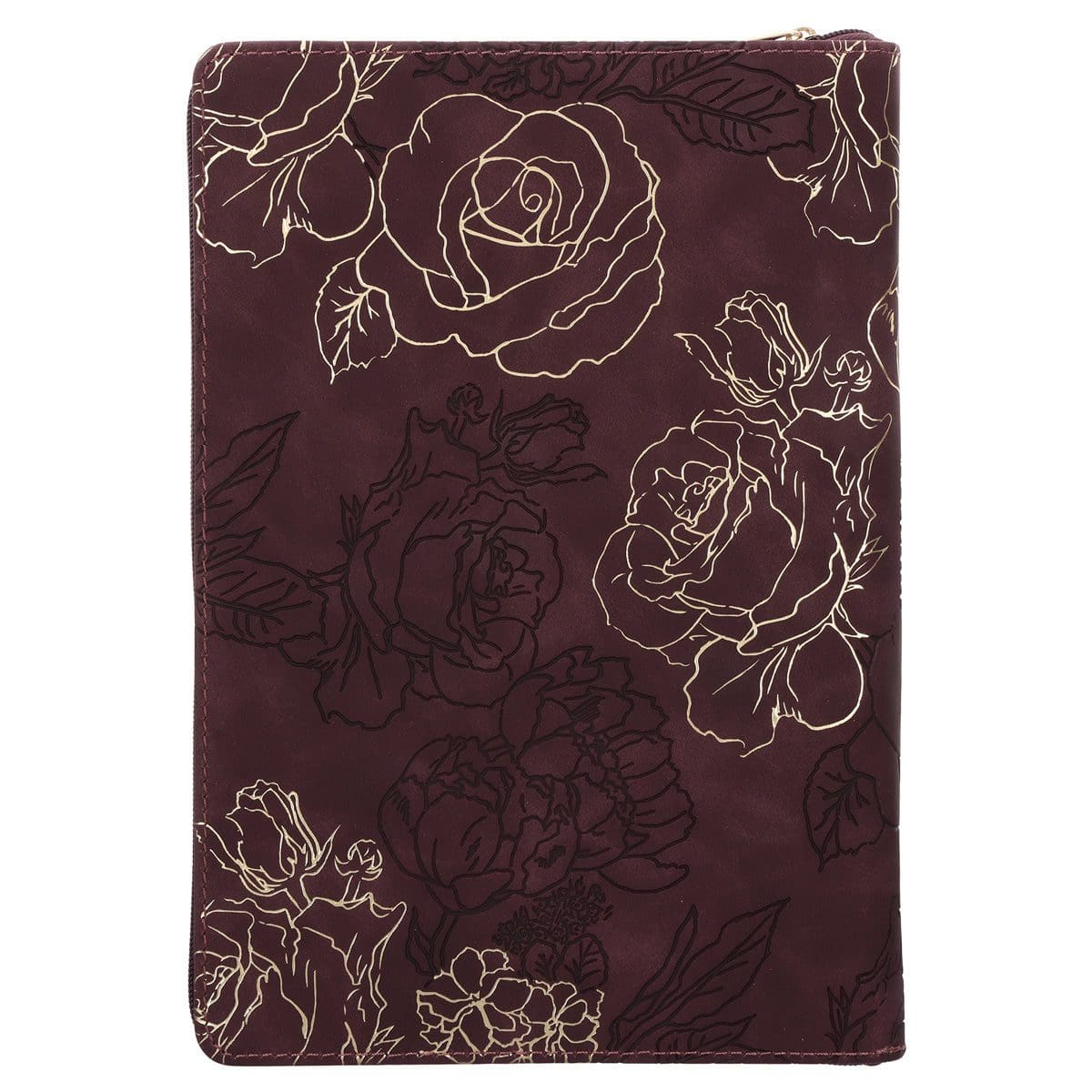 9781639529223_back She Is Clothed with Strength and Dignity Burgundy Faux Leather Journal with Zipped Closure - Image 2
