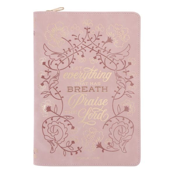 Let Everything That Has Breath Praise the Lord Faux Leather Journal with Zipped Closure - Image 1