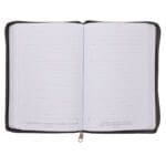 Be Strong in the Lord and in His Mighty Power Grey Lion Faux Leather Journal with Zipped Closure - Image 3