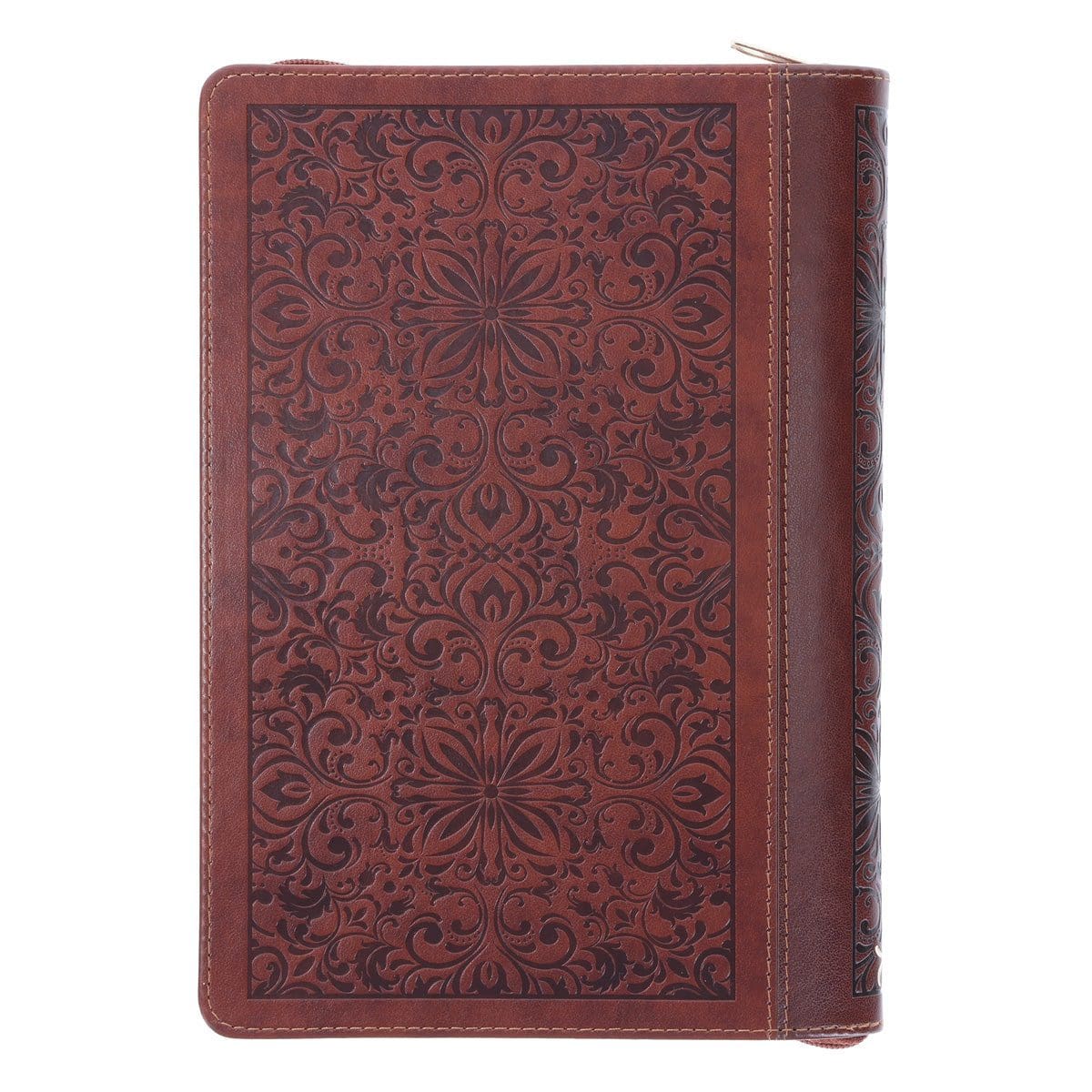 9781639529629_back For God So Loved the World Brown Faux Leather Journal with Zipped Closure - Image 2