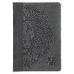 KJV Grey Lion Faux Leather Compact Bible