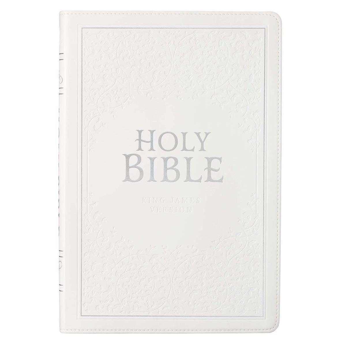 9781642724677_front KJV White Faux Leather Thinline Large Print Bible With Thumb Indexing - Image 24