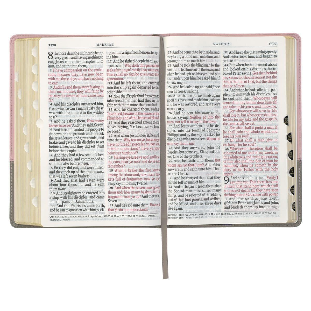 9781642728415_feature3 KJV Pink And Grey Faux Leather Bible Super Giant Print - Image 33
