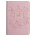 KJV Pink Floral Faux Leather Compact Bible Large Print - Image 8