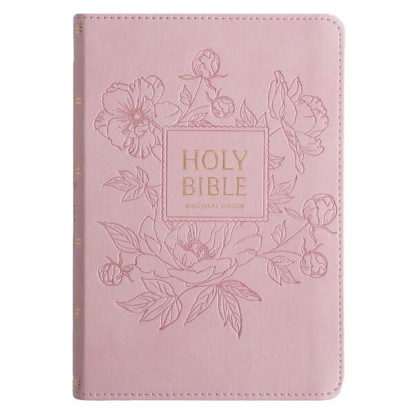 KJV Pink Floral Faux Leather Compact Bible Large Print - Image 8