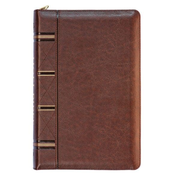 ESV Dark Brown Faux Leather Compact Bible With Zip - Image 24